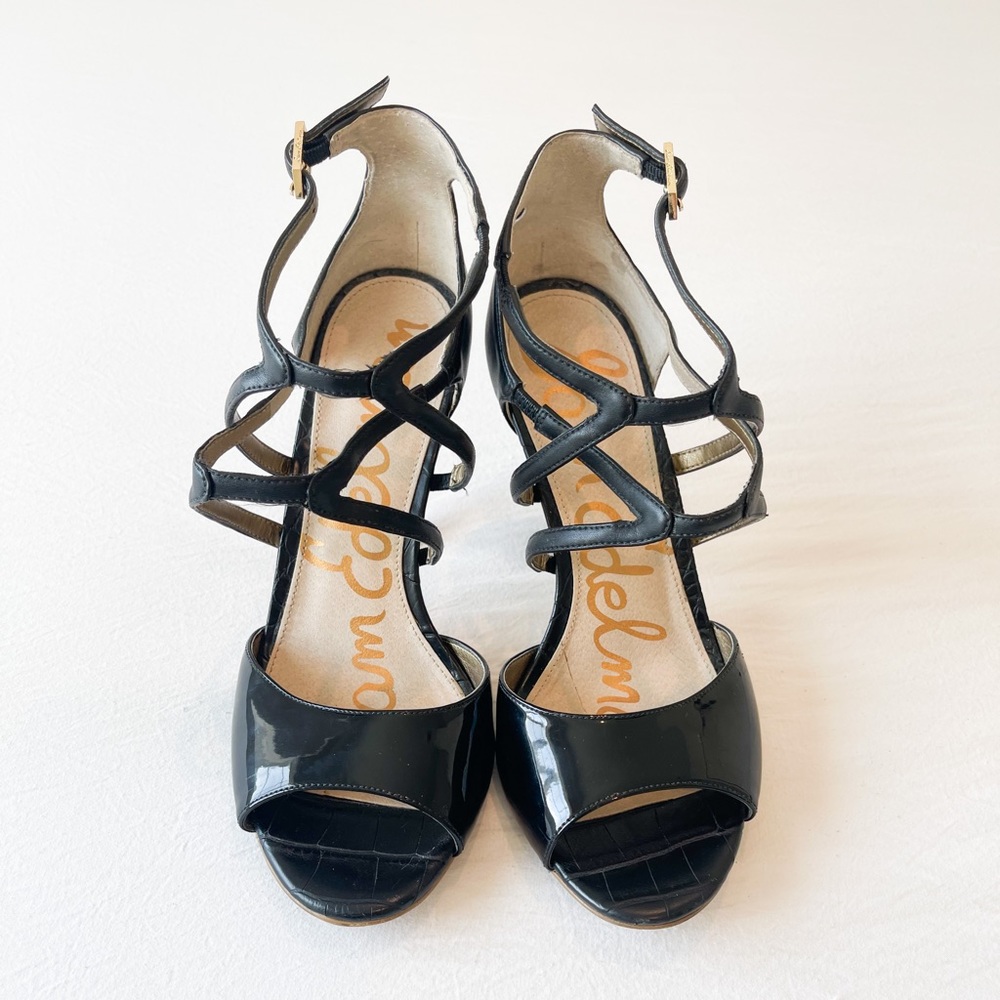 Classic black strapy heels